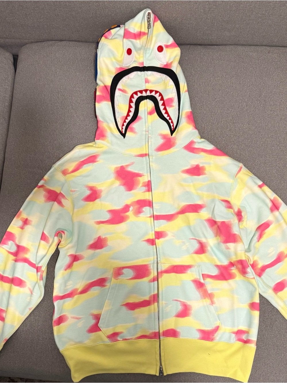 BAPE Women’s Screen Camo Full-Zip Shark Hoodie - Small